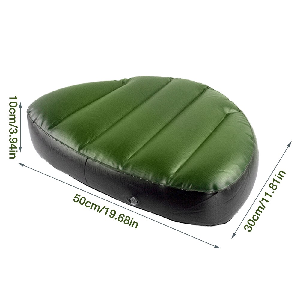 Pvc Groen Kajak Opblaasbare Zitkussen Waterdicht Slijtvaste Comfortabele Blow Up Seat Pad Voor 2/3 Persoon Kajak Water sport: Default Title