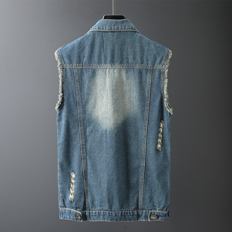 Spijkerjas heren denim vest hiphop spijkerjassen gilet heren cowboymerk mouwloos jasje heren tanktop plus maat 3xl