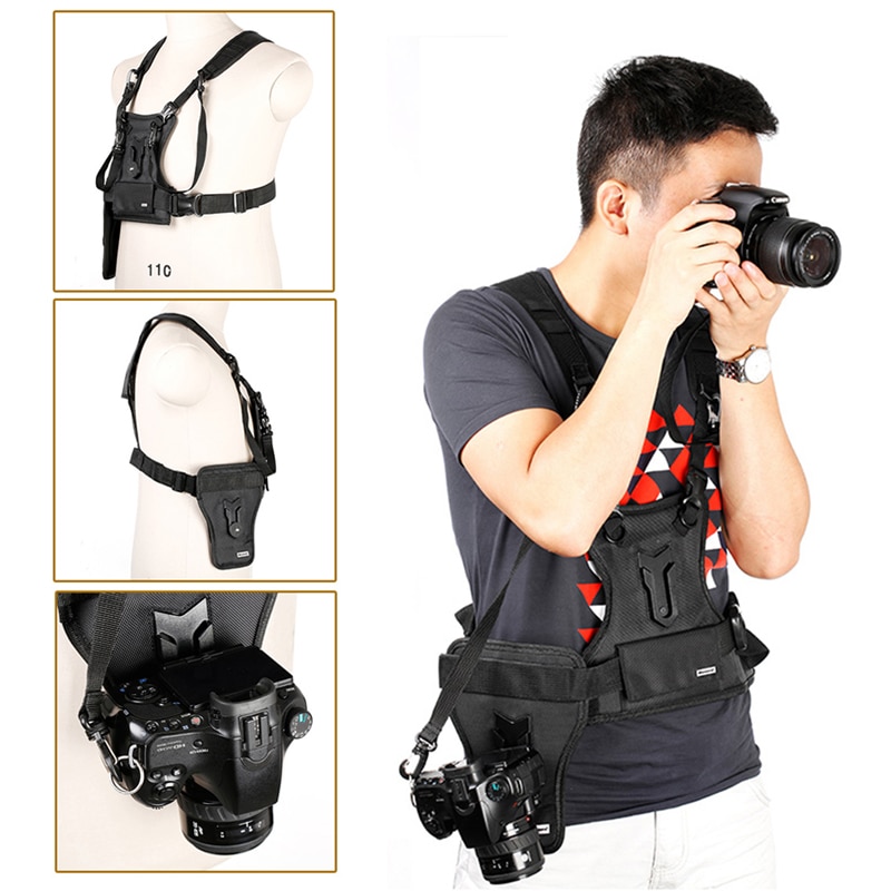 Sk-msp 01 kamera Vest multi kamera bærer midje stropp belte bærer sele hylster system myk polstret stropp fotograf Vest