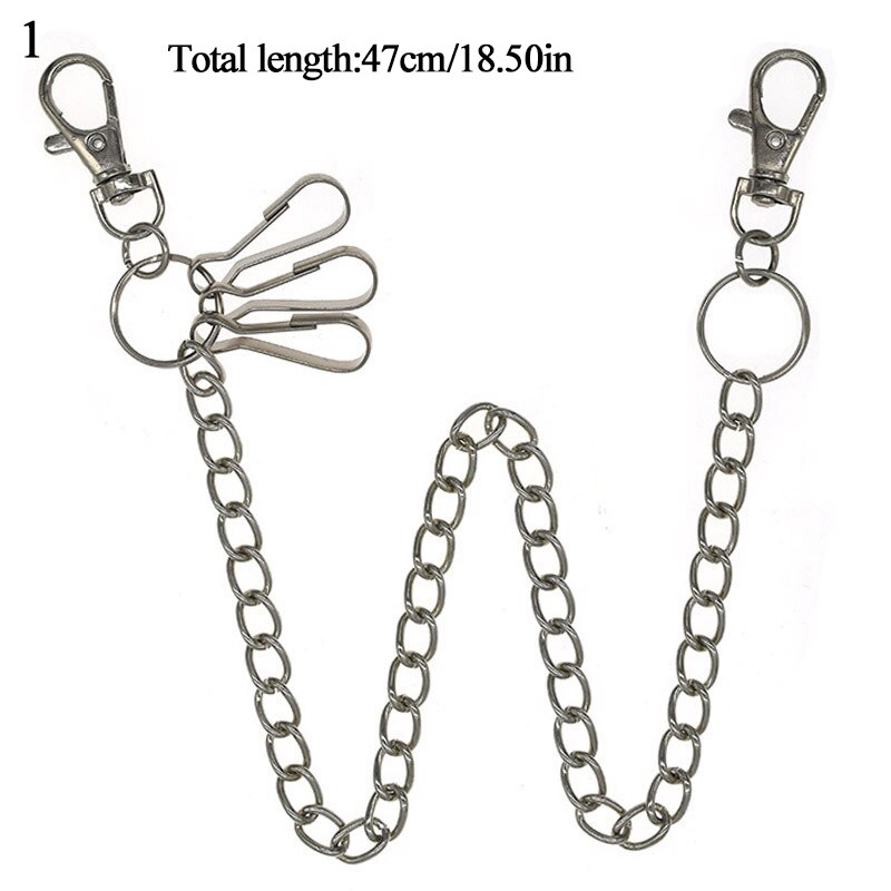 Rock Punk crochet pantalon pantalon taille lien ceinture chaîne métal portefeuille argent chaîne hommes et femmes taille bijoux: 1