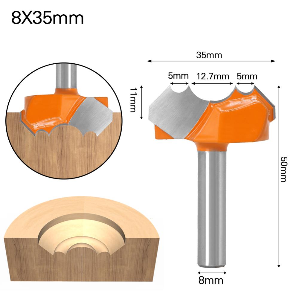 8mm Shank Grade Double Arc Dragon Ball Bit Round Over Router Bits For Wood Woodworking Engraving Cutter