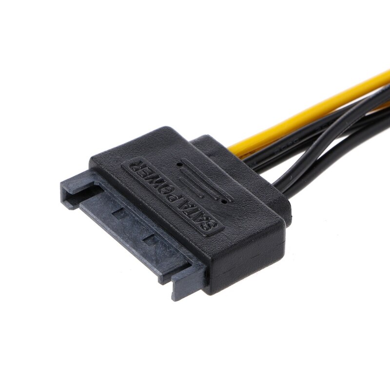 Ootdty Enkele 15Pin Sata Mannelijk Naar 8Pin (6 + 2) pci-E Mannelijke Videokaart Voeding Kabel 20 Cm