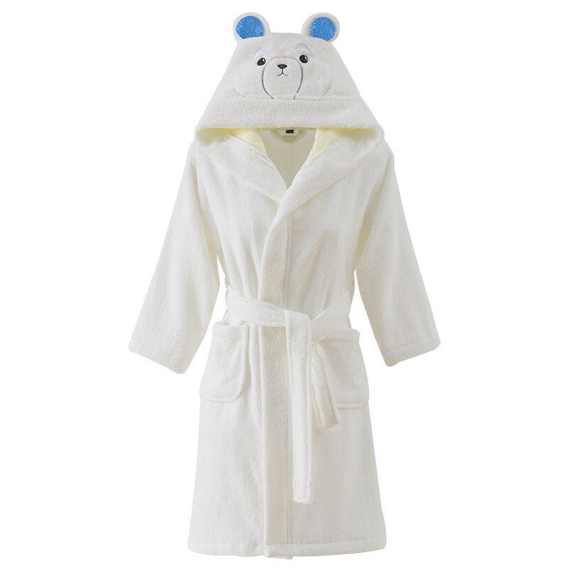 Barn badrock barn huva 100%  bomull pyjamas handduk fleece tjock nattkläder morgonrockar för pojkar baby morgonrock vår höst