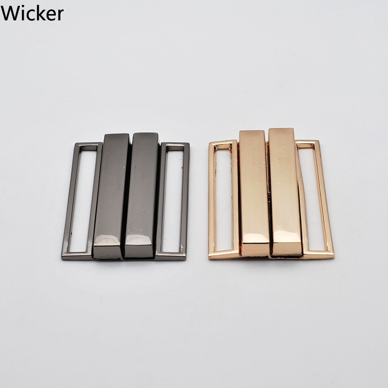 Hebillas de cinturón de Metal combinadas para mujer, hebillas rectangulares de 40/50 MM, abrigo de plumón, broche de trabajo de cuero, 2 uds.