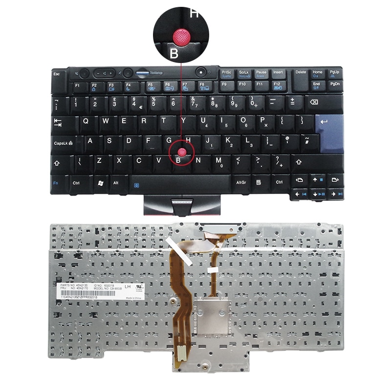 UK Laptop Keyboard for IBM for Lenovo X220 X220i X220T T400s T410 T510 W510 W520 T520I T510I T410I 45N2135 45N2170 UK