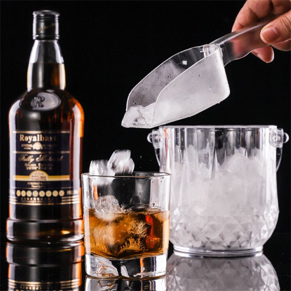 Diamond Cut Surface Acrylic Ice Wine Barrel Beer Cooler Box Champagne Freezer with Ice Tongs Beverage Cooling Bag For Hotel Bar