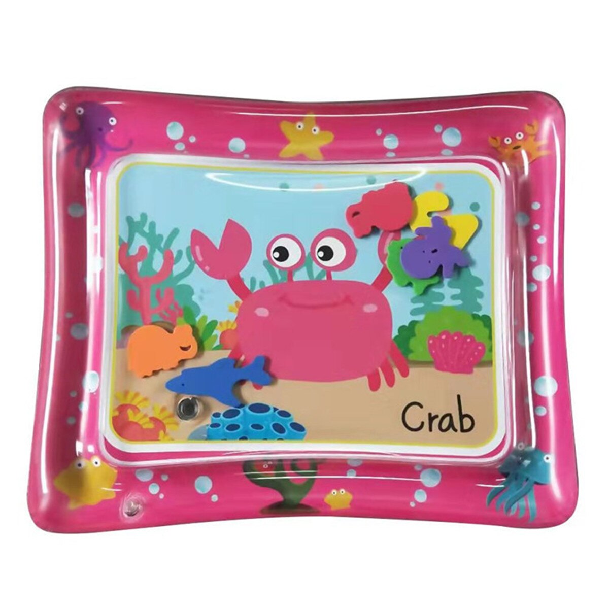 5 soorten watermat baby pvc opblaasbaar geklopt kussen baby waterkussen baby speelmat peuter grappig klopkussen speelgoed: Roze krab