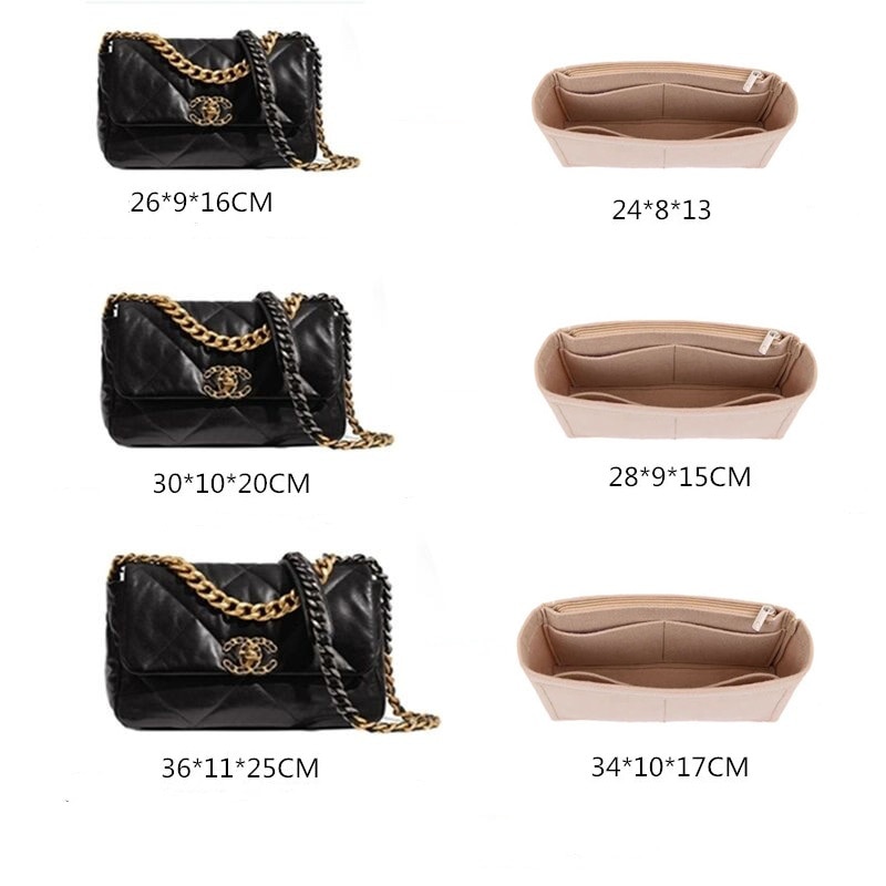 Für 19 Klappe tasche Handtasche Filz Tuch Legen Tasche Organizer machen-hoch Handtasche Organizer Reise Innere Geldbörse Tragbare Kosmetik Taschen