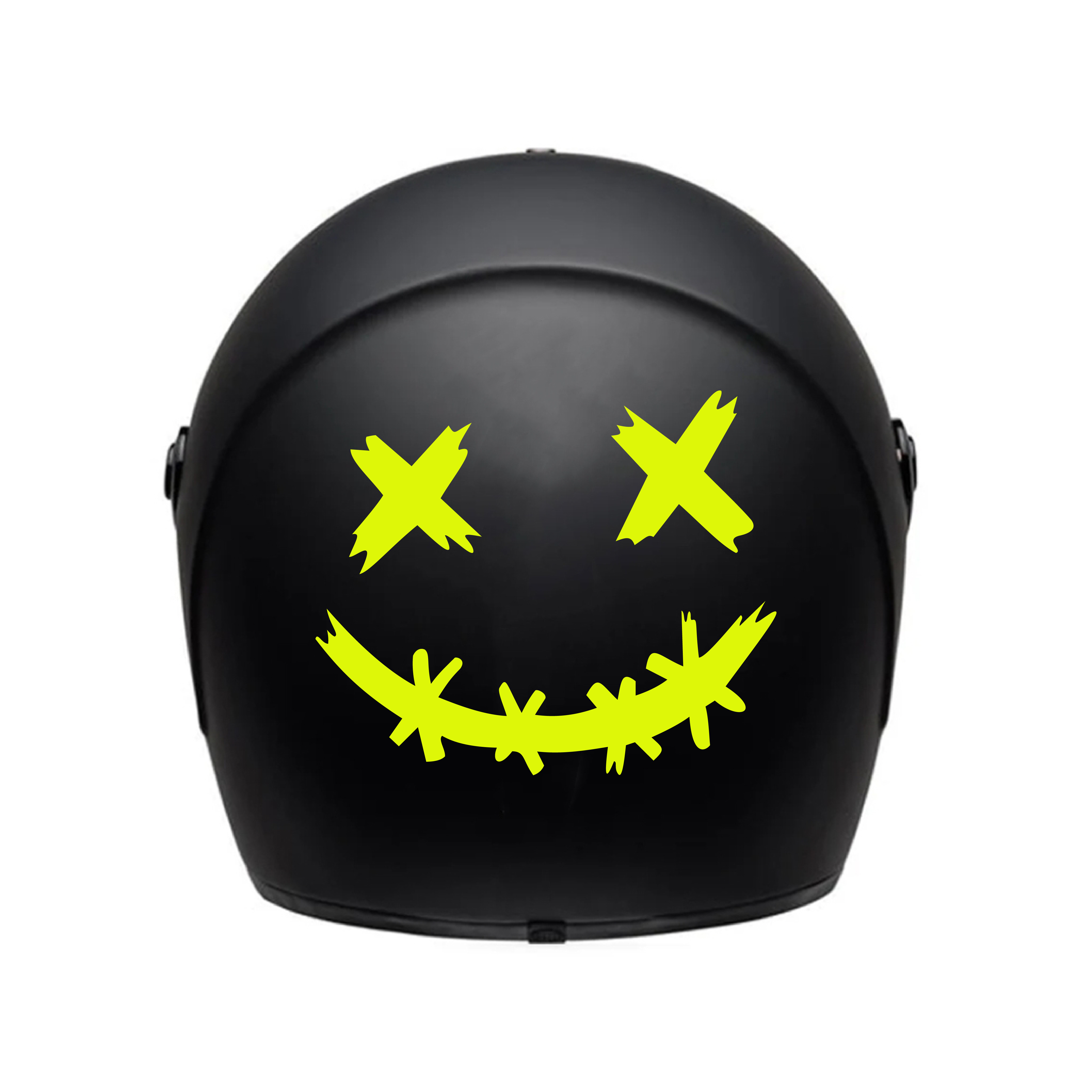 Naklejki na kask motocyklowy Odblaskowa wodoodporna naklejka z uśmiechniętą twarzą