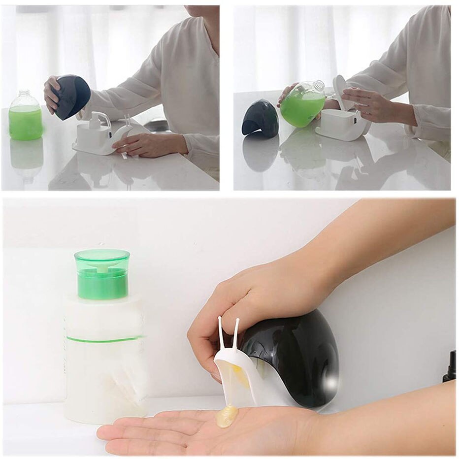 Söt snigel tvål dispenser manuell handtvätt tvål behållare box gör det själv måla duschgel badrum refill tom flaska