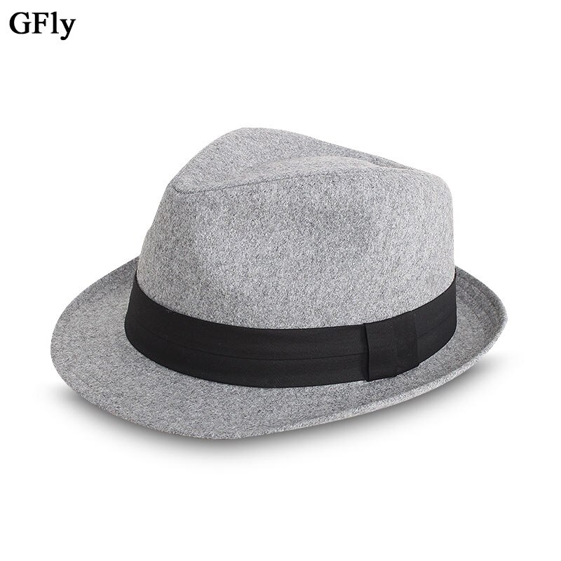 Chapeau fedora en feutre à bord court pour homme, classique, Vintage, noir, panama, automne, hiver,