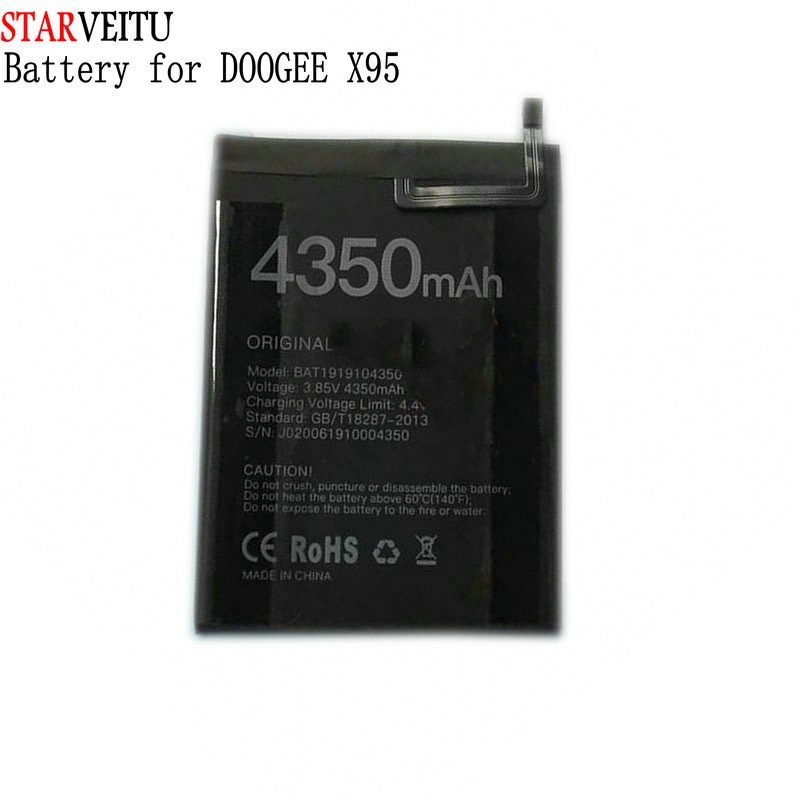Starveitu Battery Original For Doogee X95 Replacement Batteries Rechargeable Li-polymer Bateria 4350mAh Tested+Repair tools