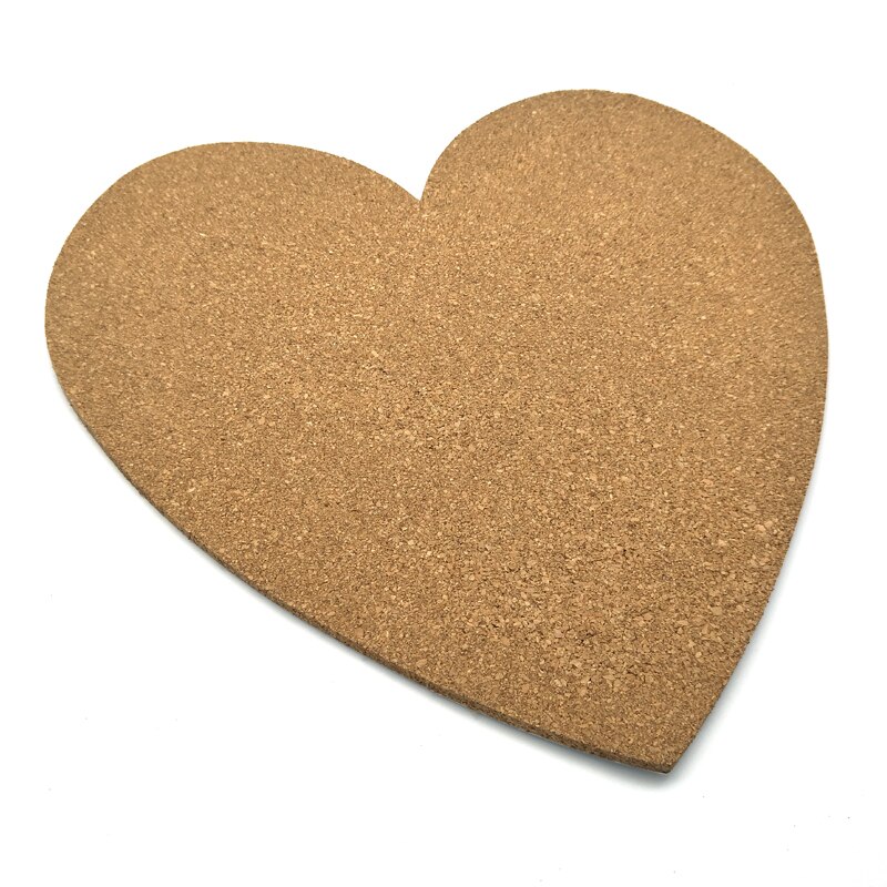 Big Heart Sharp Cork Wood Message Board Phellem Cork Wooden Bulletin Board Single Soft Wood Wall Board with Sticker