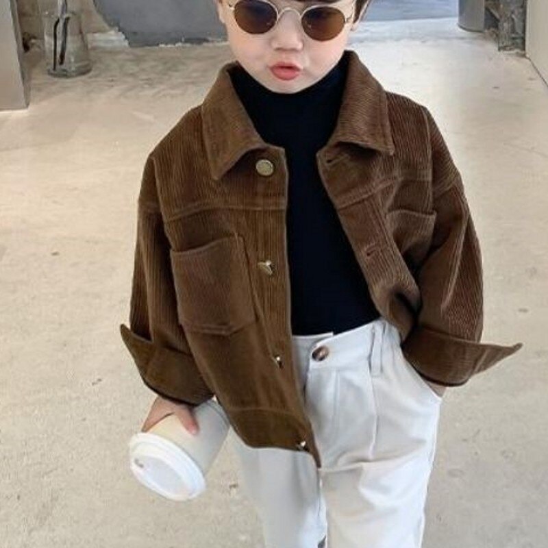 Volunboy Corduroy winterjas voor babyjongens, met sherpa-binnenvoering