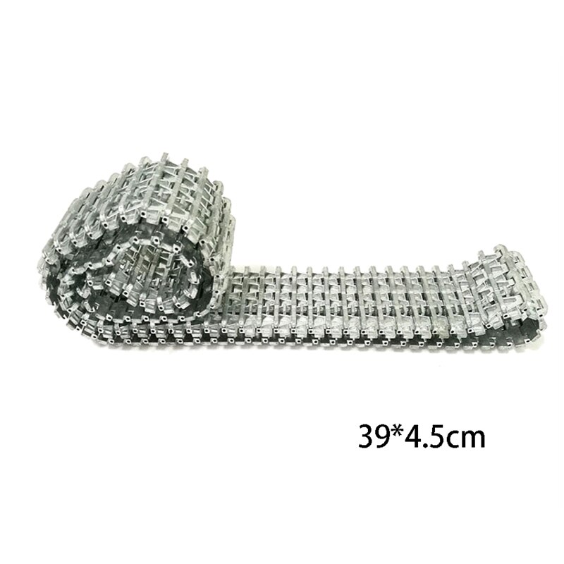 Cadena de oruga de Metal para coche Robot para 3818 partes de tanque RC Heng Long 1/16 Tiger I Tank chasis de coche un lado largo 39cm