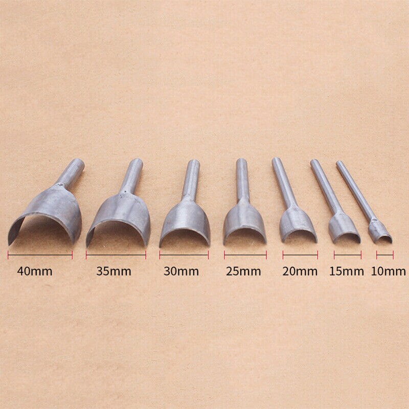 7 Stuk Holle Gat Punch Half-Ronde Riem Lederen Arcuate Hoeksnijder Puncher