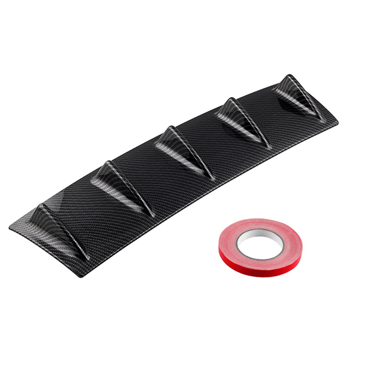 Universal Car Rear Bumper Carbon Fiber/ABS Lip Diffuser 5 Fin Gloss Black Car Rear Bumper Car Back Spoiler Car-Styling: Carbon Fiber