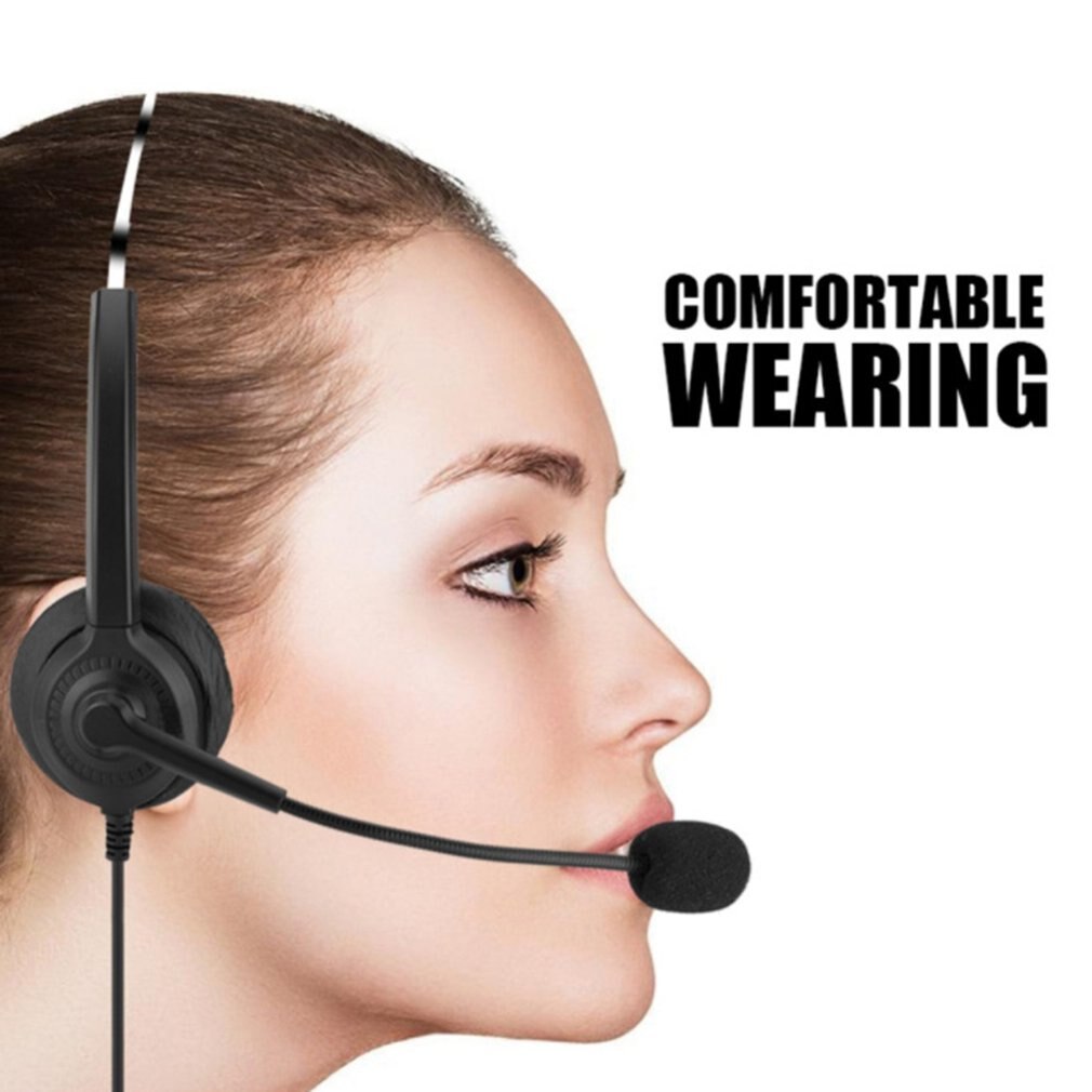 Call Center Headset With Microphone 3.5mm Plug Telephone Voice Interphone Headphone For Computer PC Game Volume Control