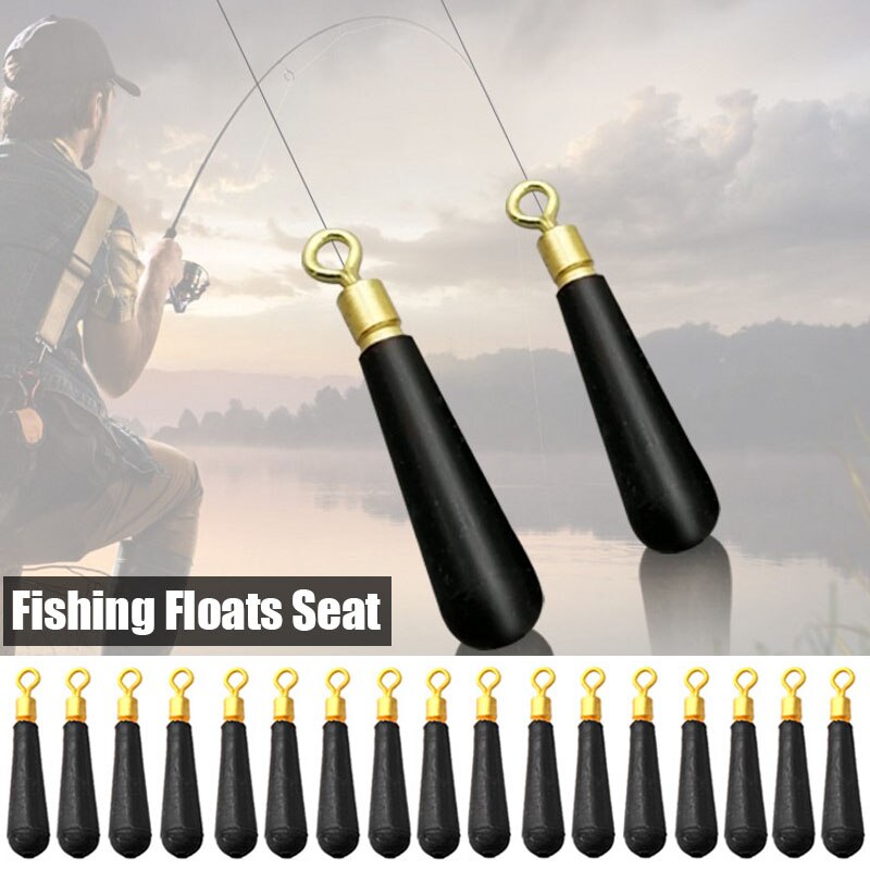 10-100pcs Copper Head Rubber Bobber Drift Fishing Floats Seat Vertical Fishing Float Rotation Buoy Seat Bobber Accesories