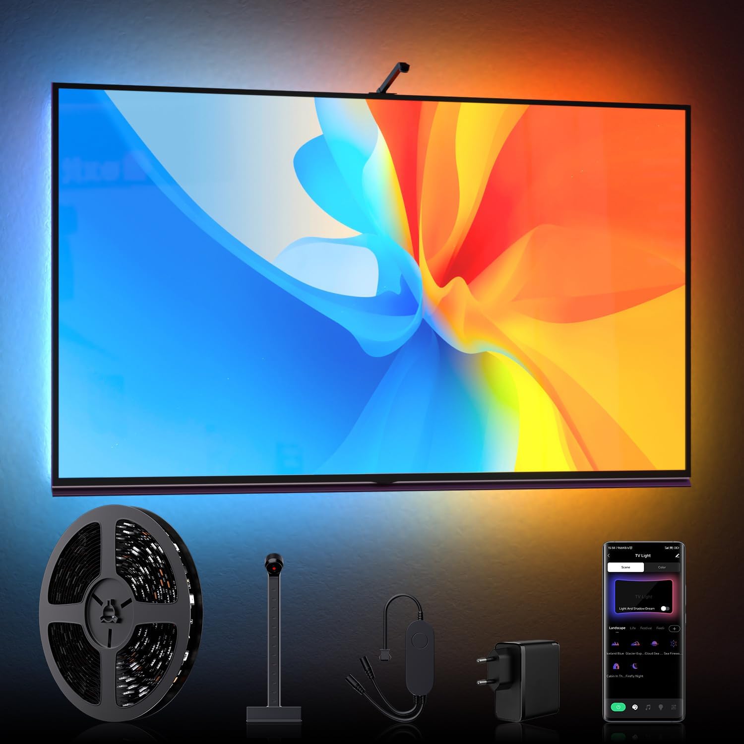 Rétroéclairage LED Smart Ambient Lighting, TV, PC, 3m, 3.8m, 5m, App Camera, Dipliled Strip, Control Strip, Immersion TV Andrea