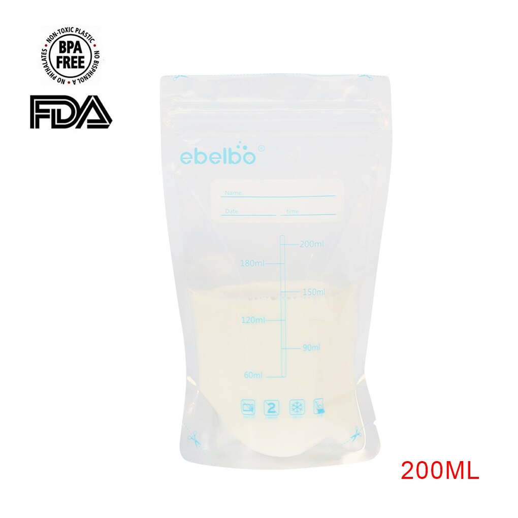 30pcs 200ml Breast Milk Storing Freezing Container Pouch Breastmilk Freezer Bags Self Standing Milk Storage Bags
