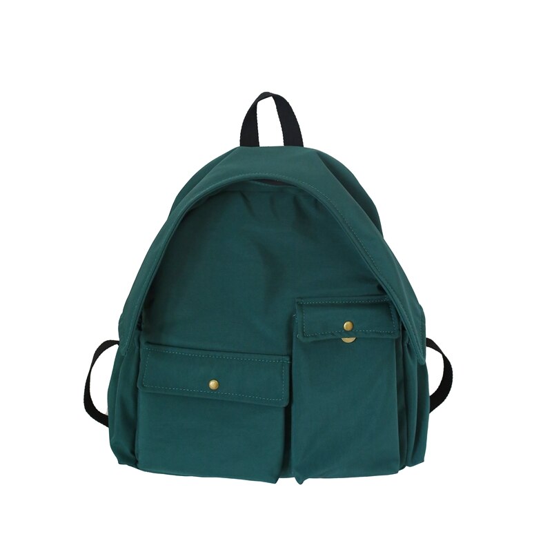 HOCODO sac d'école de grande capacité pour les adolescentes imperméable en Nylon femmes sac à dos solide couleur livre sac voyage sacs à bandoulière: Green