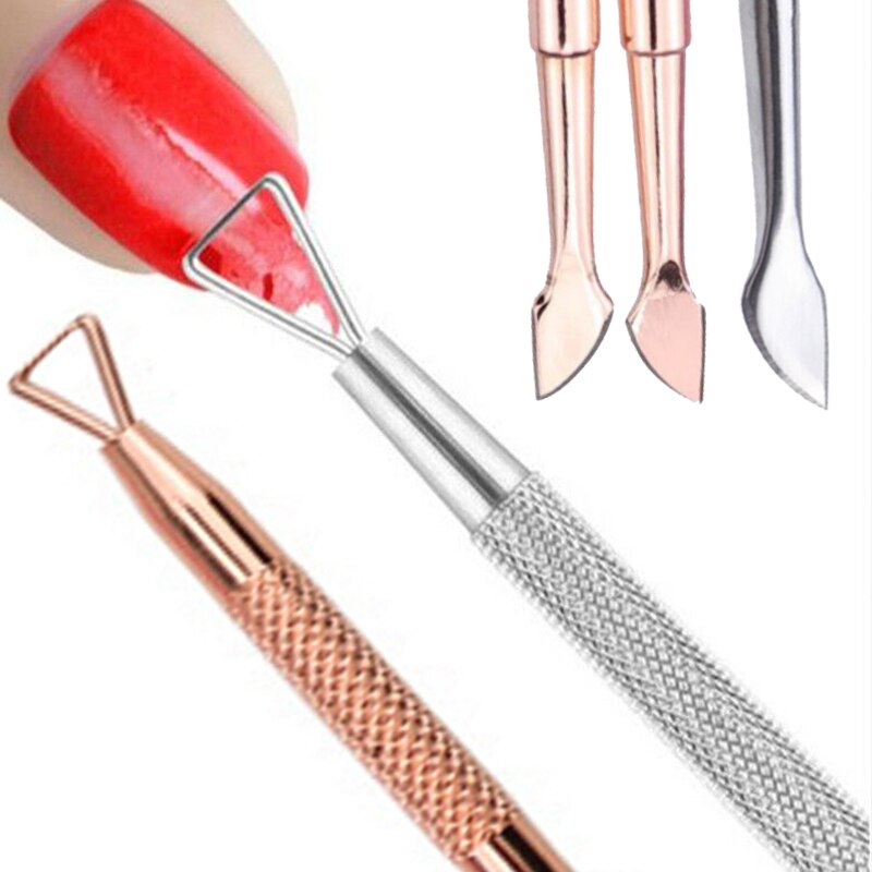 1pcs nail polish remover dead skin push nail manicure cuticle removal nail tool stainless steel double head nail remover planer