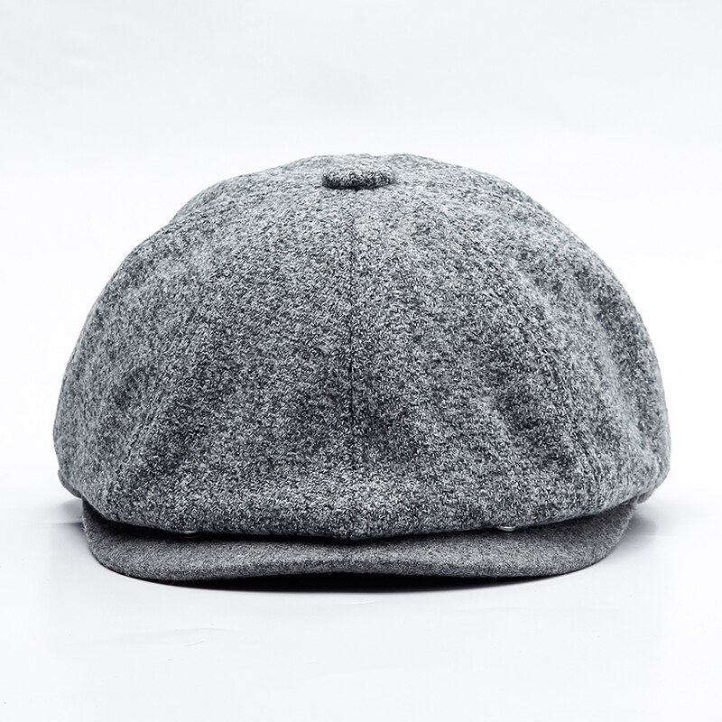 Men beret vintage Herringbone Gatsby Tweed peaky blinders hat Newsboy Beret Autumn Winter Flat Peaked Beret Hats Boina BLM278: Gray / L 60CM