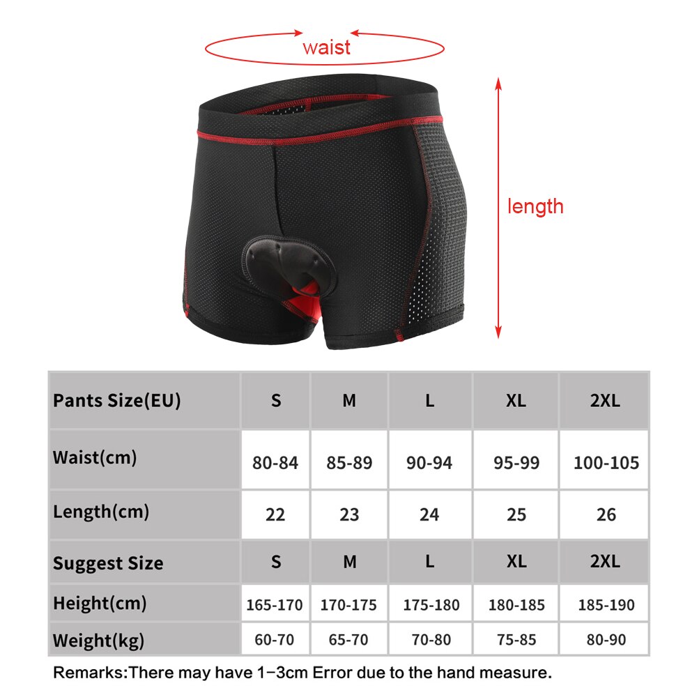 Cycling Shorts Breathable Gel Pad Cycling Underwear Pro Shockproof Cycling Underpant Bicycle Shorts Bike Underwear