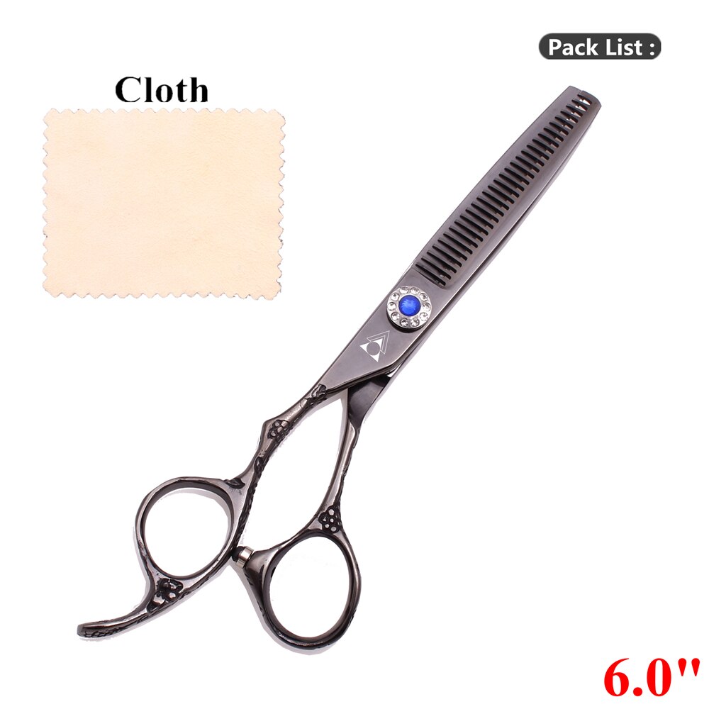 5.5 6.0 Barber Scissors Left Handed Hair Scissors 440C Japan Hairdressing Scissor Thinning Shears Hairdresser 8002#: 8002 HEI Ya 6.0