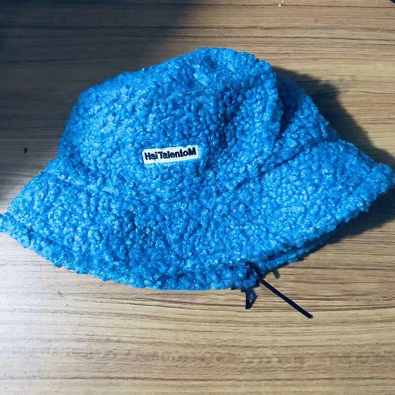Kobiety kapelusz stałe sztuczne futro ciepła czapka damska Faux futro zimowy kapelusz typu Bucket dla kobiet ochronna powłoka chroniąca przed słońcem kapelusz słońce Panama Lady Cap: Royal blue