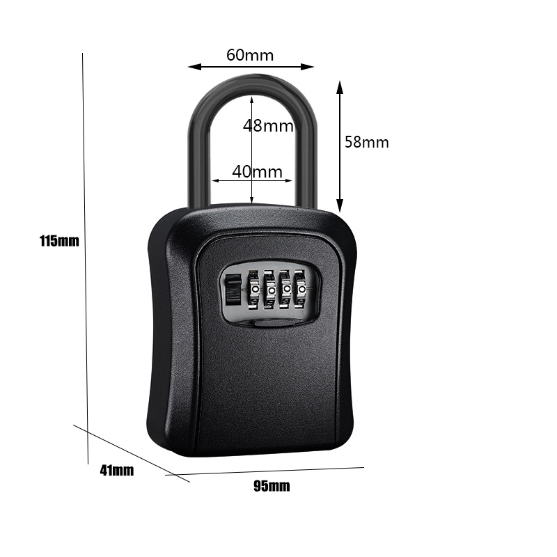 Outdoor Code Waterproof Key Lock Box Portable Waterproof Safe Boxes Travel Key Phone Organizer Boxes with Removable Cable Handle