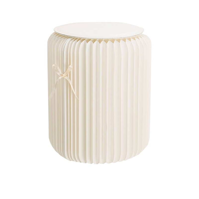 Taburete de papel plegable nórdico para el hogar, silla ultrafina para sala de estar, dormitorio, pasillo, taburete redondo portátil