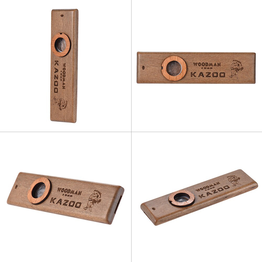 Wooden Kazoo Musical Instrument Ukulele Guitar Partner Wood Harmonica