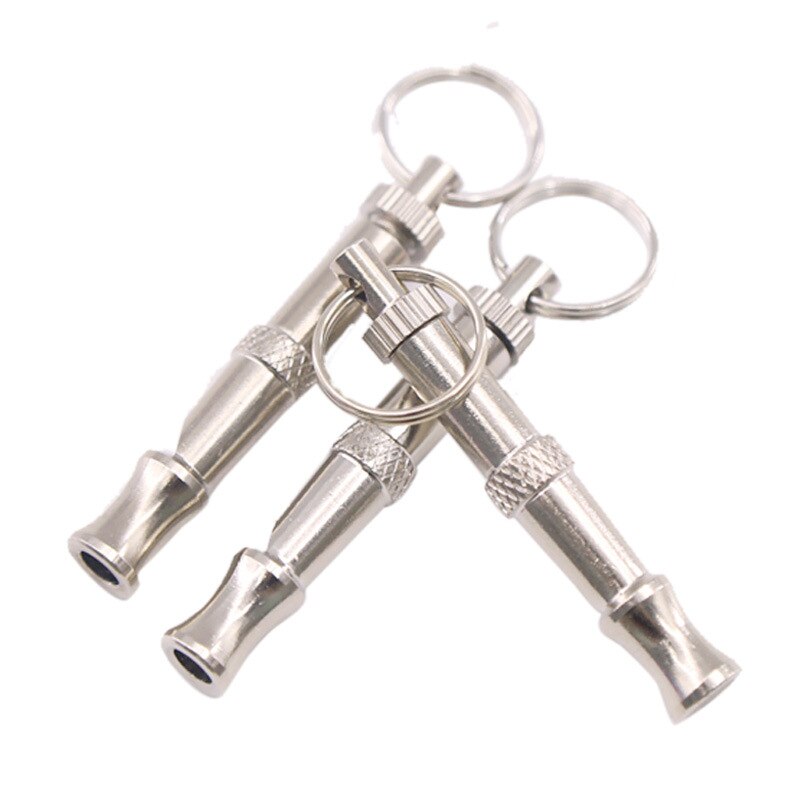 Silbato para perros para dejar de ladrar, flauta ultrasónica con Control de ladridos para adiestramiento de perros, silbato con llavero, suministros para perros y mascotas 1 unidad