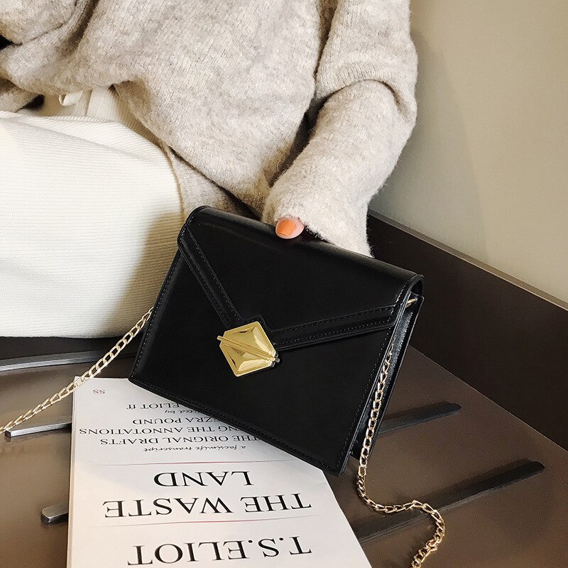 Women's Bag Mini Bag Lock Buckle Shoulder Bag Square Sling Bag All-match Chain Messenger Bag YUBAI