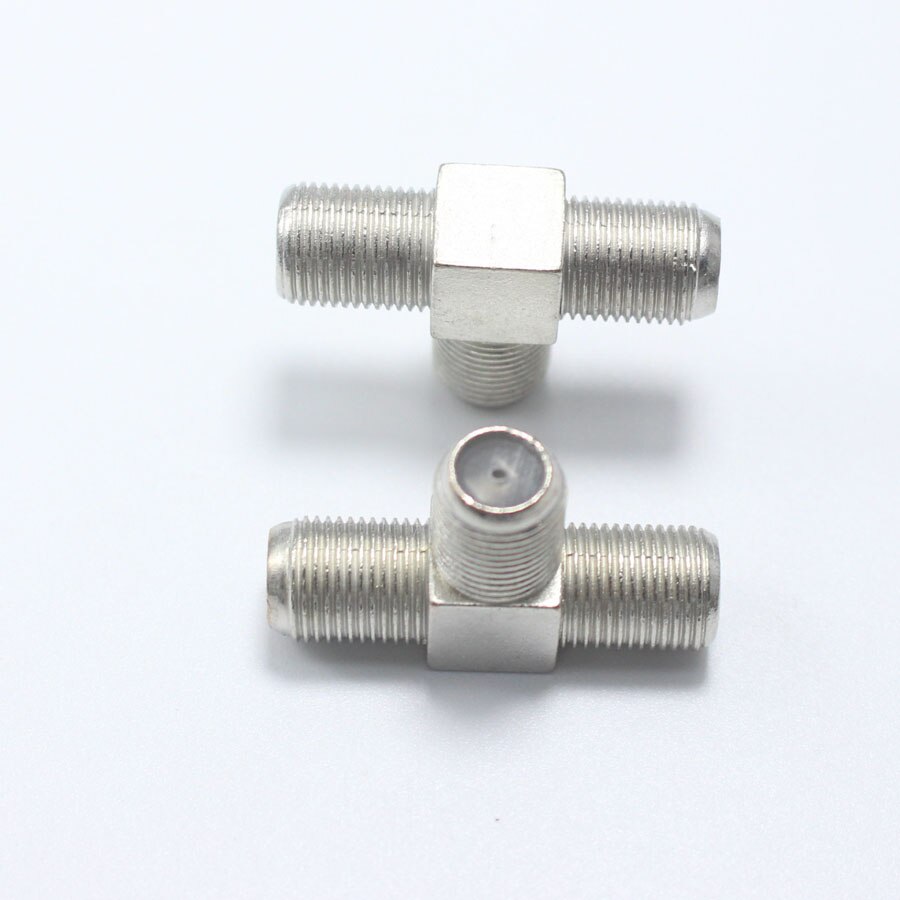 2pcs 2 in 1 F Head TV Male Plug Female jack Closed-circuit Joint Plug Right Angle Antennas TV Coaxial Plugs Adapter Connector: 005