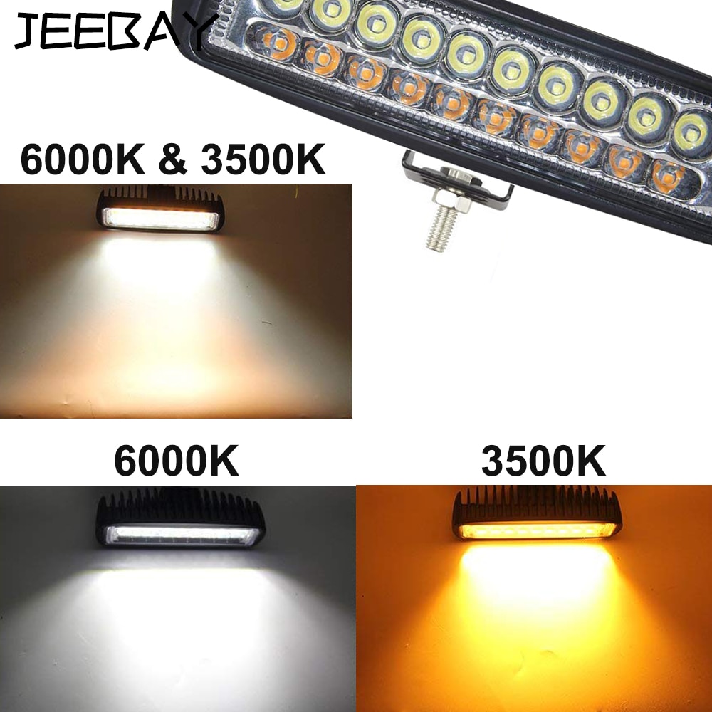 6 tommer 60w led arbejdslys 12v 24v led bjælker led bar offroad 4 x 4 bil off road flood spot combo lys suv tilbehør tågelygte