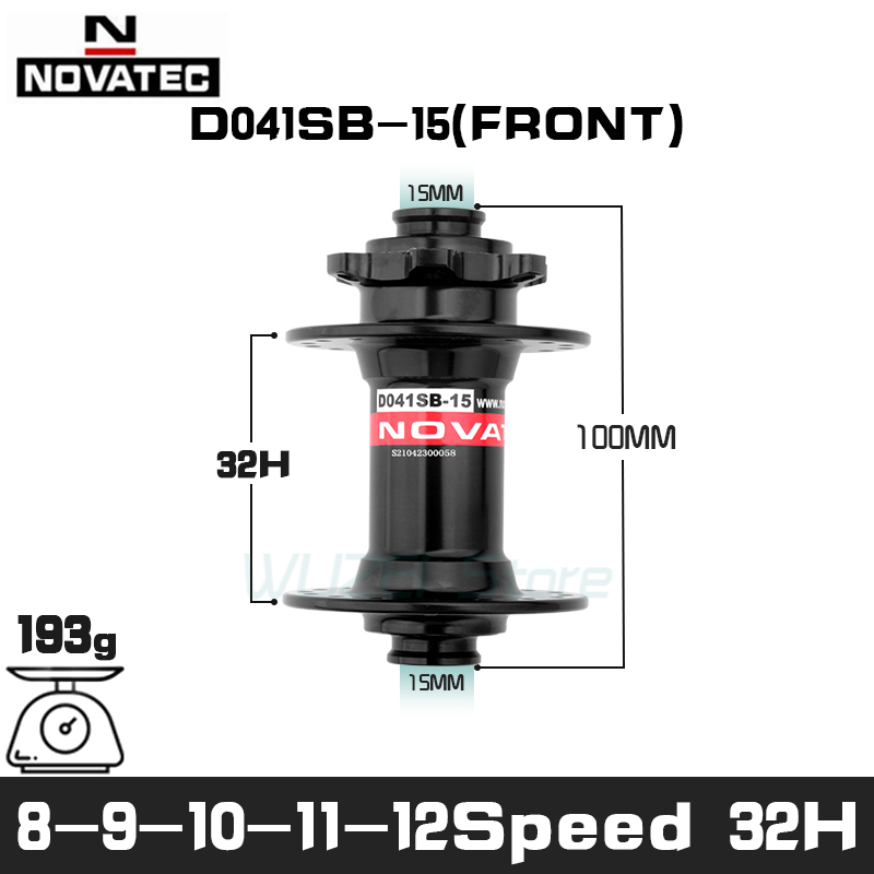 Novatec Boost Hub D041SB-15 15X110Mm Mtb Front Hub 32 Gat Thru 15x100mm: Thru 15x100mm