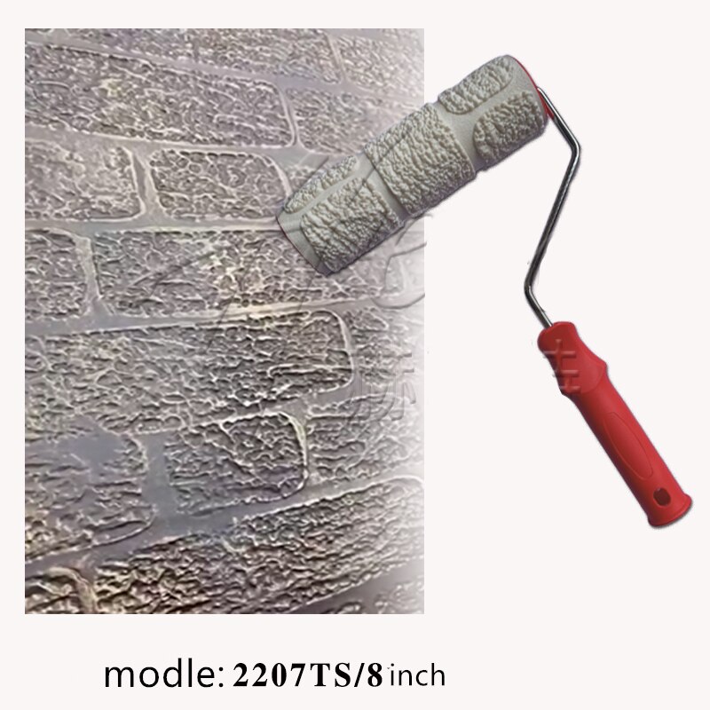 Rodillo de pintura decorativa con patrón, herramienta para estampar en la pared, pintura texturizada de poliuretano, pincel cilíndrico de impresión: 2207TS