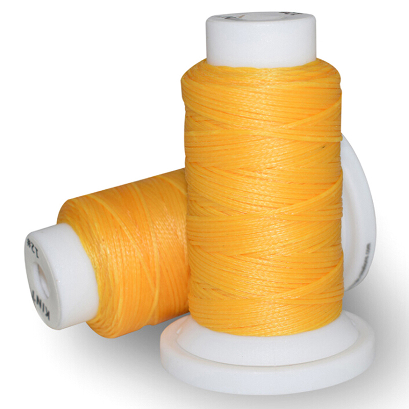 50Meters DIY Hand Waxed Thread 0.8mm 50m Polyester Cord Sewing Machine Stitching For Leather Craft Handicraft Tool: yellow