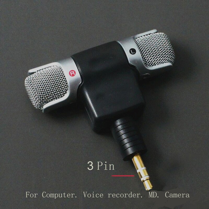 Mini 3.5mm Jack Microphone Stereo Mic For Recording Mobile Phone Studio Interview Microphone For smartphone PC Camera: 3pin