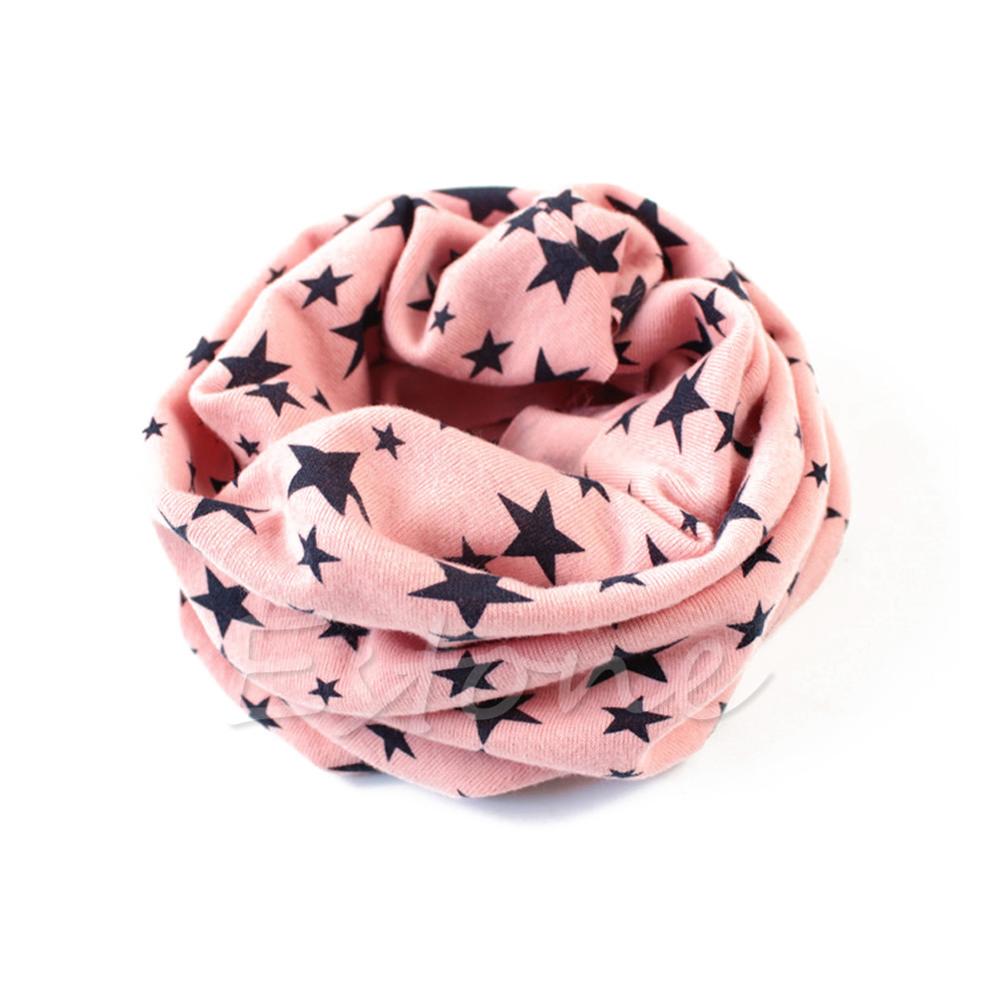 Bufandas de cuello redondo para niños y niñas con de estrellas para invierno: Rosa