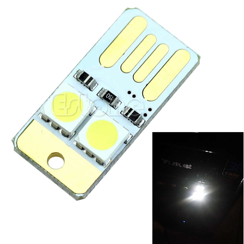 Mini Pocket LED Nachtlampje Kaart Lamp Wit Led Sleutelhanger USB Power Portable DXAF