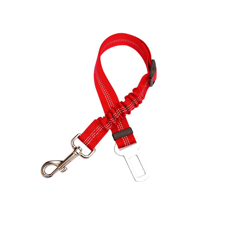 Kæledyr hundesele sikkerhedssele justerbar sele sikkerhedssele fleksibel reflekterende snor til små mellemstore hunde rejse klip hund forsyninger: Rød