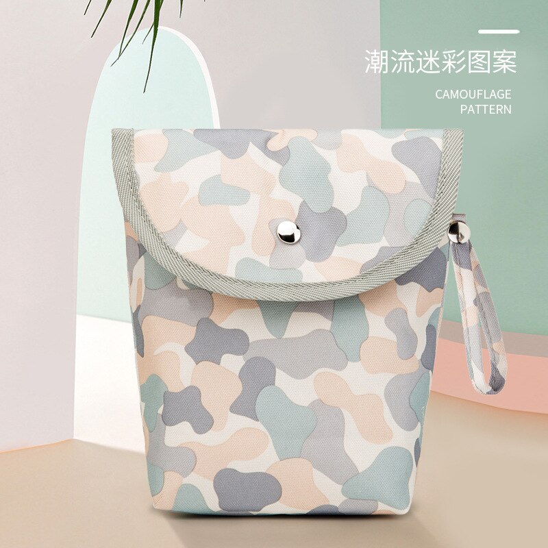 Bolsa multifuncional para almacenamiento de pañales de viaje para bebés, bolsa impermeable para colgar pañales, pequeña Mini Luz: Camouflage Color