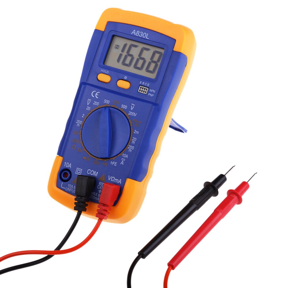 Eurpoe USA sales A830L AC/DC Ammeter Voltmeter Ohm Electrical Tester Digital Multimeter blue yellow