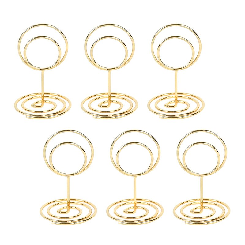 10 Uds. Portatarjetas de Metal, soportes con Clip para fotos, mesa de boda, número, nombre, soporte para letrero para boda, de cumpleaños, decoración del hogar: Marrón