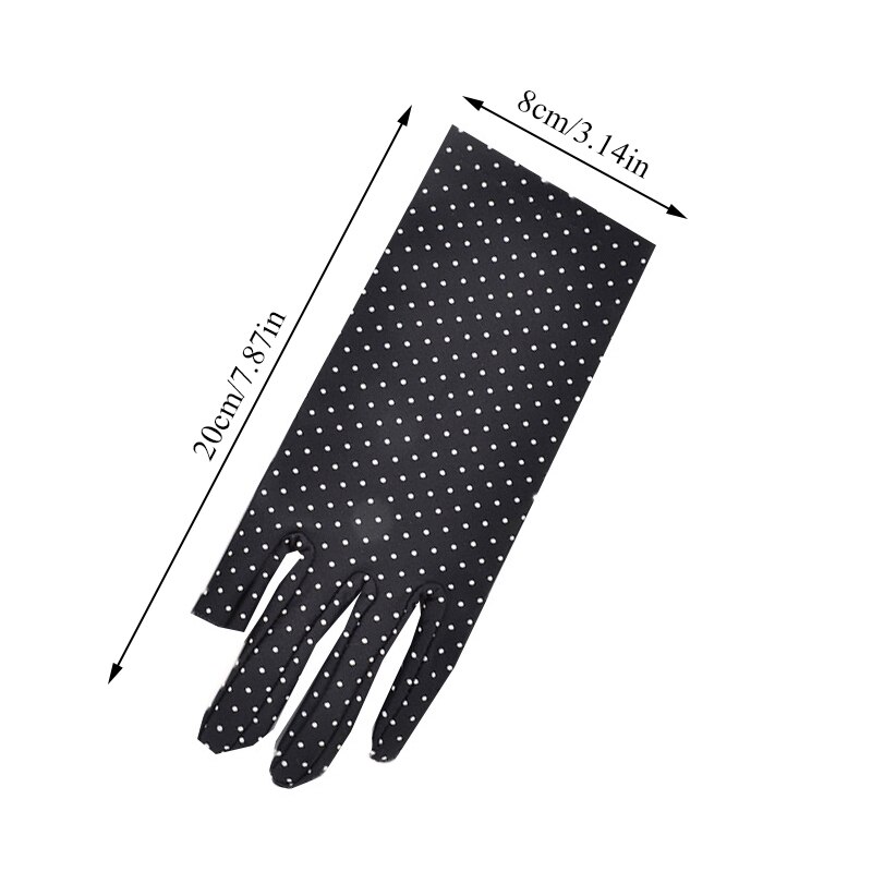 1 par de guantes de muñeca de protección solar a la , guantes elásticos de punto con dos dedos para mujer, mitones Vintage de tela para conducir