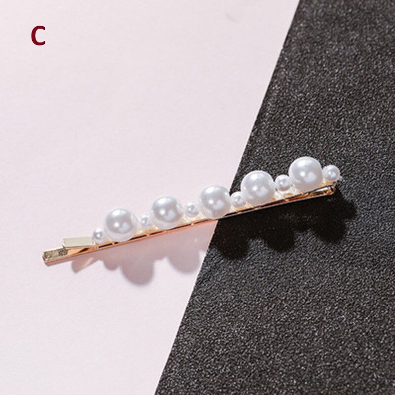 Korean Pearl Hair Clip for Women Barrette Hair Pins Barrettes Jewelry BB Hair Clips for Girls Styling Accessories: C